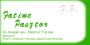 fatime pasztor business card